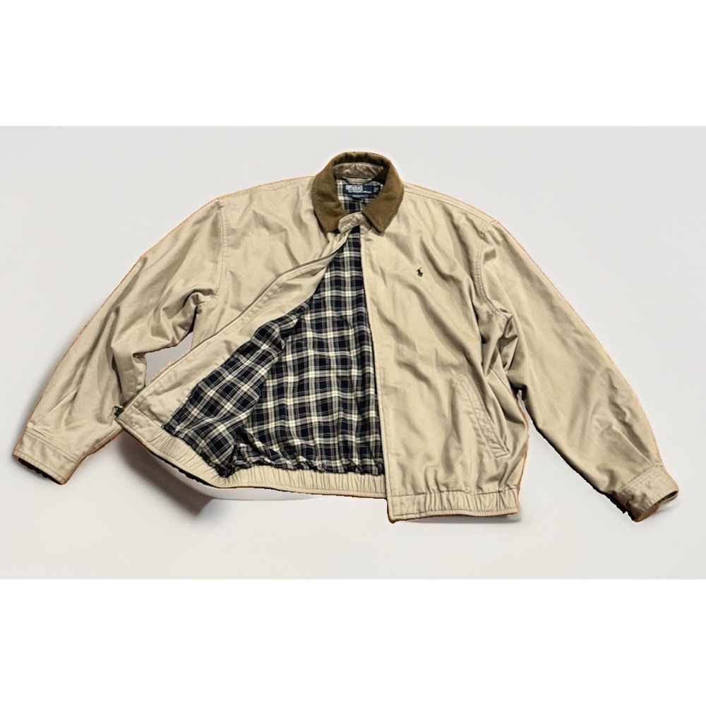 Vintage Polo Ralph Lauren Harrington Jacket M Corduroy Plaid Country RRL